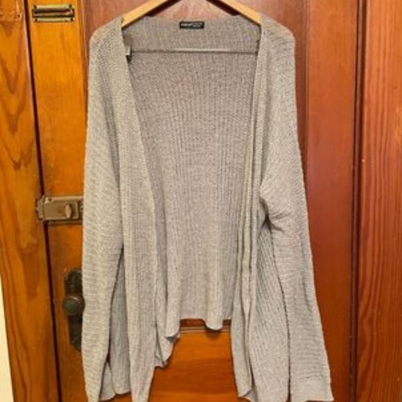 Shein Grey Open Front Batwing Sleeve Cardigan - Picture 4 of 7